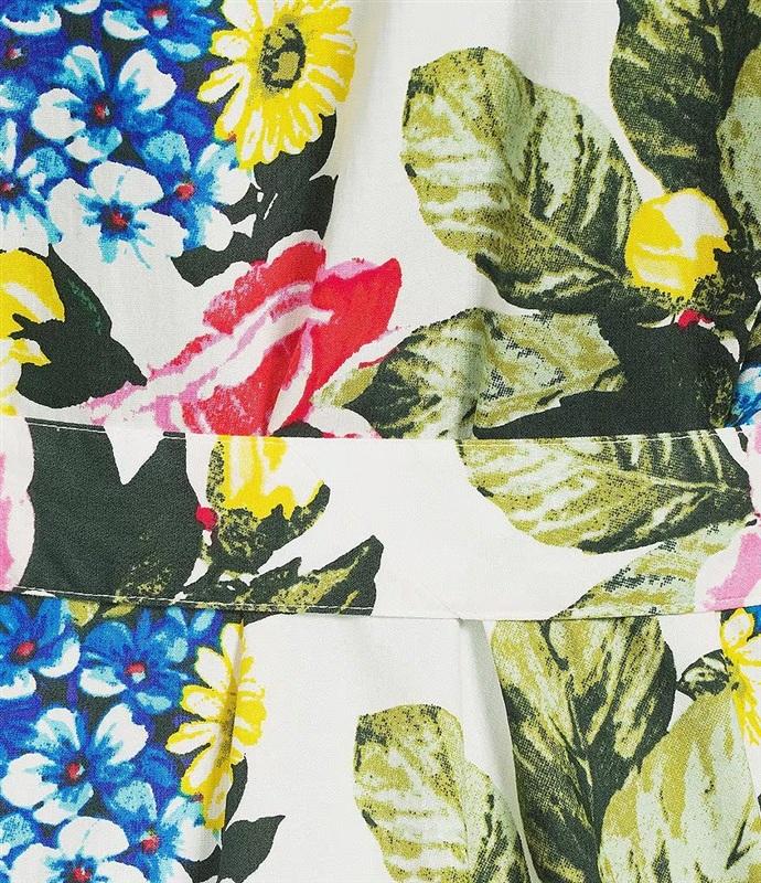 NWT Calvin Klein 8 Cotton Poplin Floral Print Tiered Dress 135850