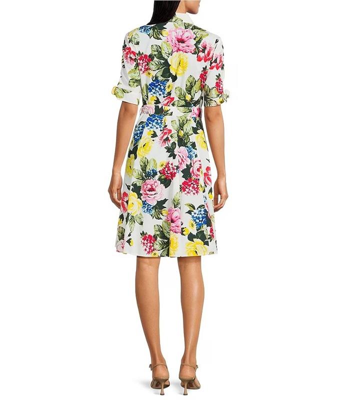NWT Calvin Klein 6 Cotton Poplin Floral Print Tiered Dress 135851