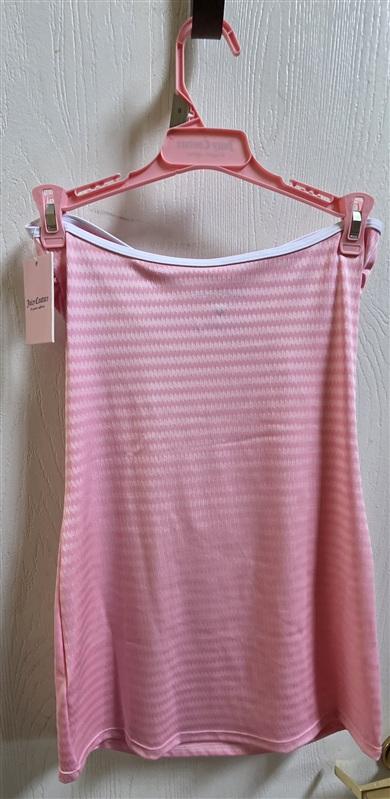NWT Juicy Couture M Logo Pink Chevron Stripe Mini Club Bandeau Dress 135852