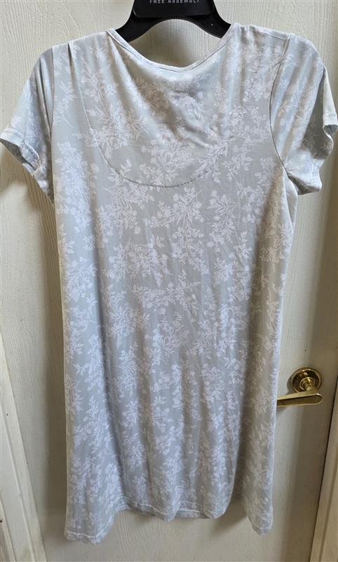 NWOT Laura Ashley S Green White Floral Lace Button Placket Nightgown 135854