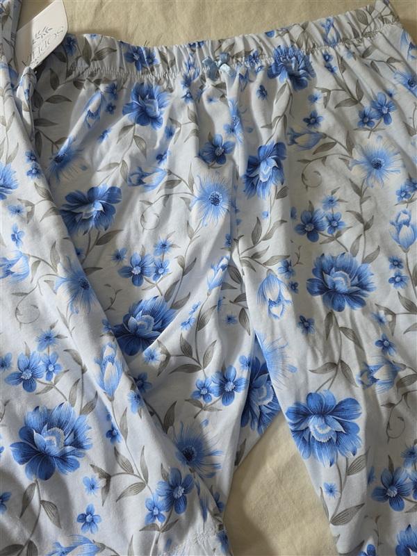 NWT Sophia by René Rofé Small Blue Floral Bermuda Pajama Set 135857