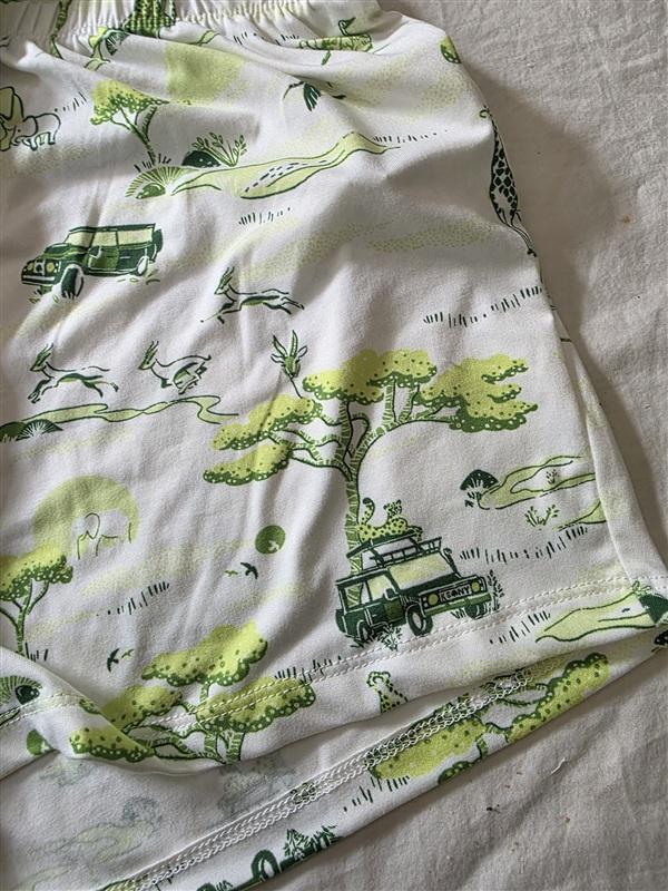 NWT Kate Spade SM Safari Green White Short Pajama Set 135860