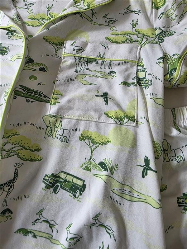NWT Kate Spade SM Safari Green White Short Pajama Set 135860