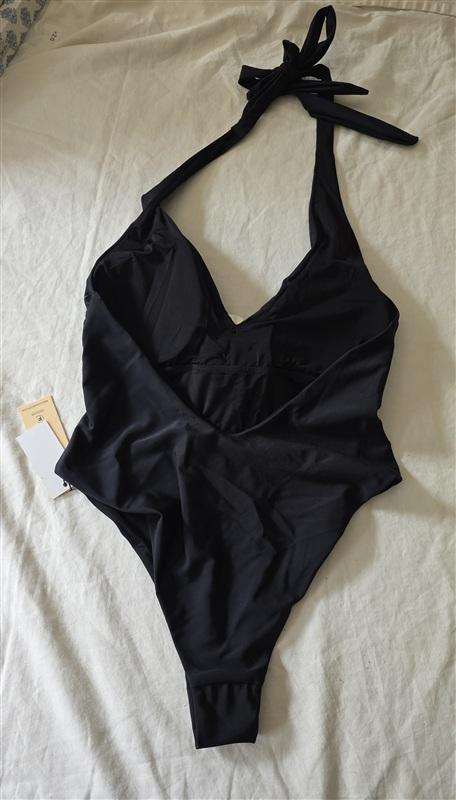 NWT Rebecca Minkoff XS Floral 1PC Cheeky Black White Rose Swimsuit 135862