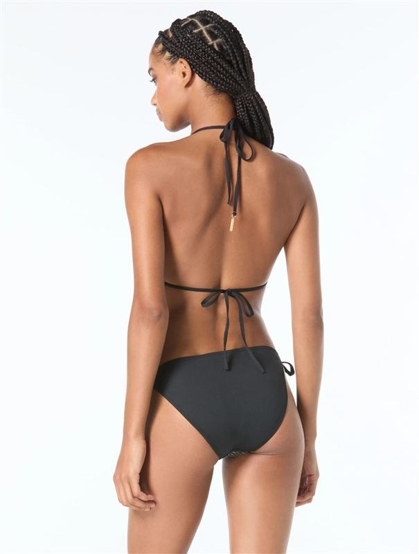 NWT Vince Camuto M Sequin String Triangle Bikini Top & Bottom Black 135865