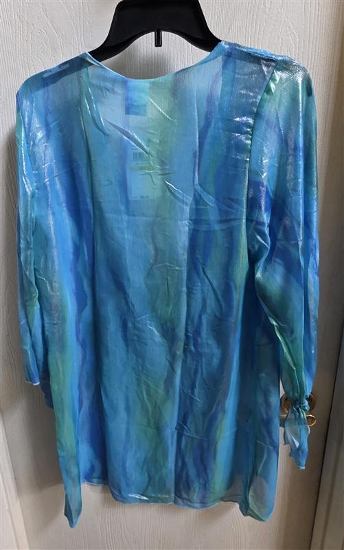 NWT Becca M-L Solar Energy Cover-Up Tunic Blue Shimmer 135876