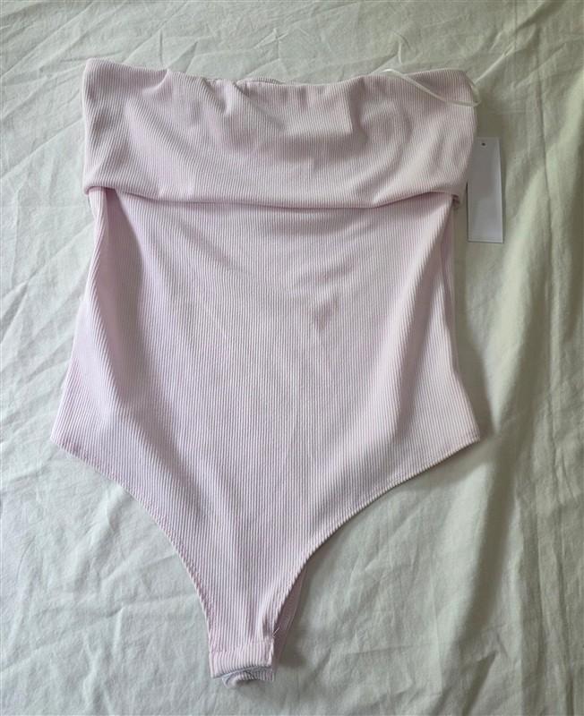 NWT Live in the Moment L Baby Pink Bandeau Strapless Bodysuit 135877