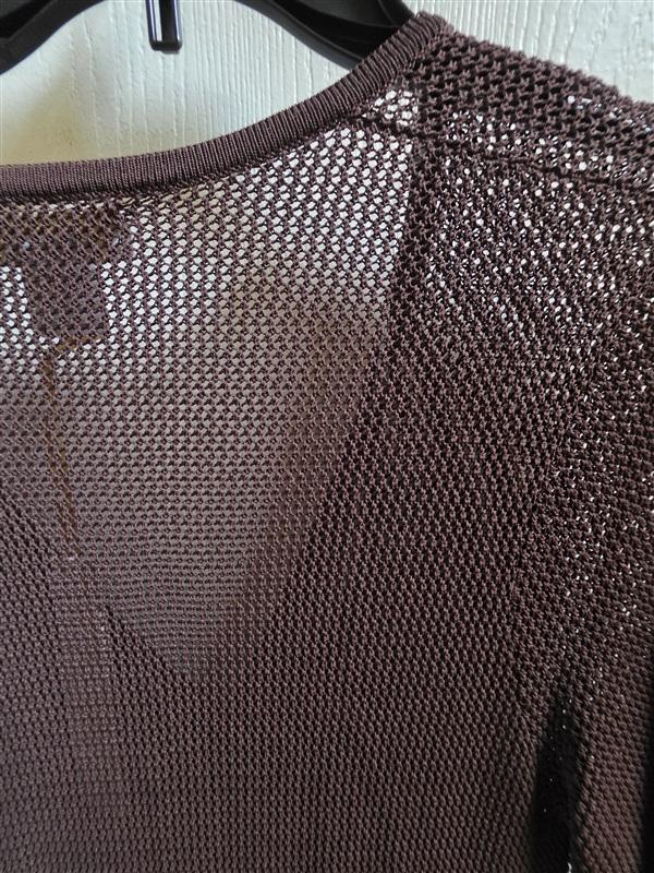 NWT House of Harlow L Fishnet Mesh Brown Swimsuit Maxi Dress Cover Up 135878