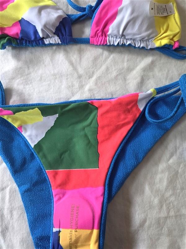 NWT Maaji S Reversible Bikini Top & Bottom Swimsuit Blue 135885
