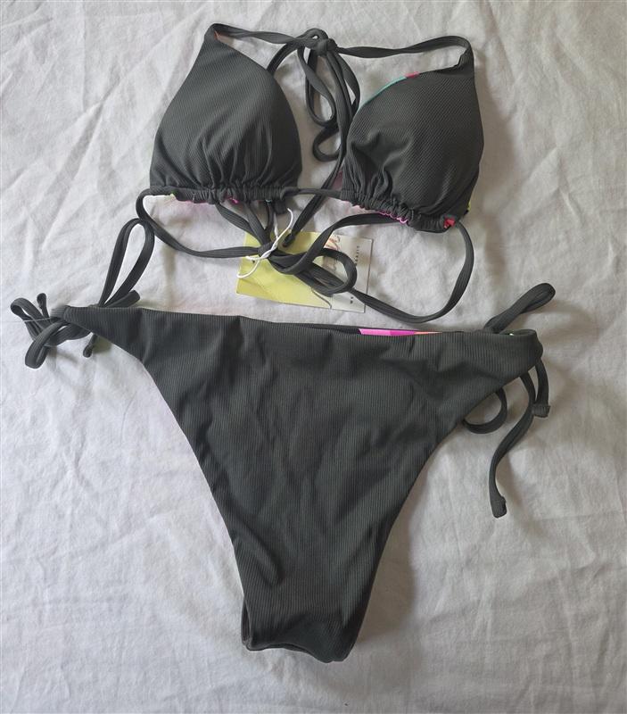 NWT Maaji S Reversible Bikini Top & Bottom Swimsuit Blue 135886
