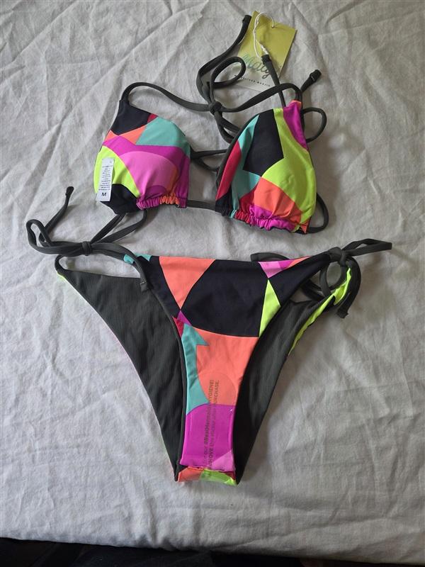 NWT Maaji S Reversible Bikini Top & Bottom Swimsuit Blue 135886