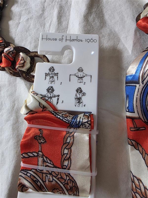 NWT House of Harlow Wood Chain Scarf Belt 135888