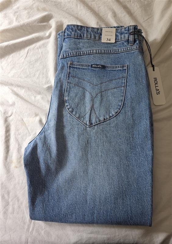 NWT Rolla's 34 High Rise Original Straight Brad Blue Jeans 135891