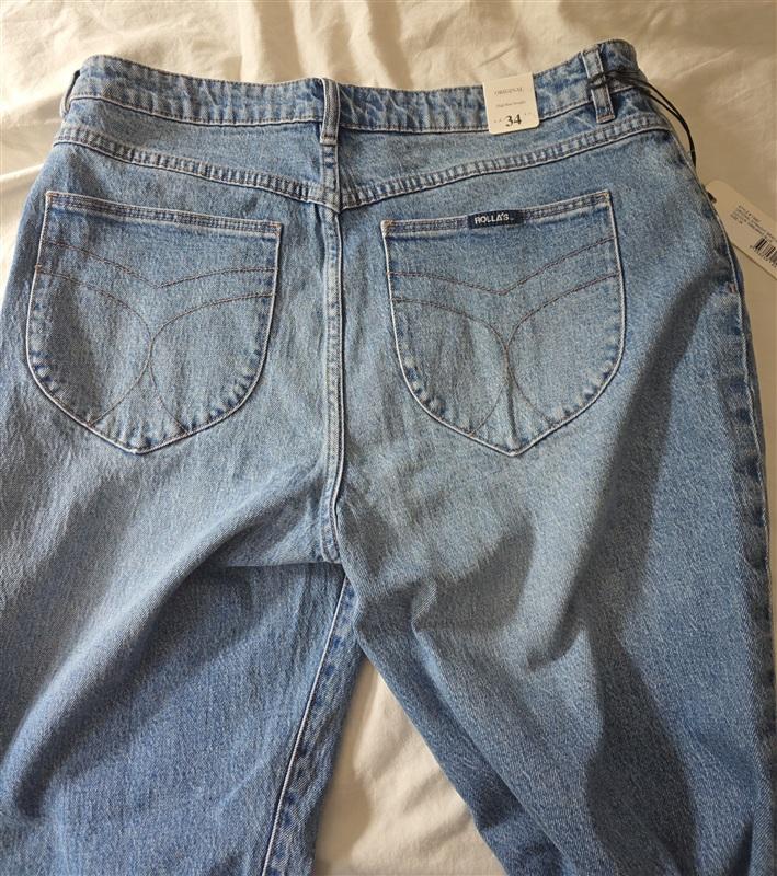 NWT Rolla's 34 High Rise Original Straight Brad Blue Jeans 135891