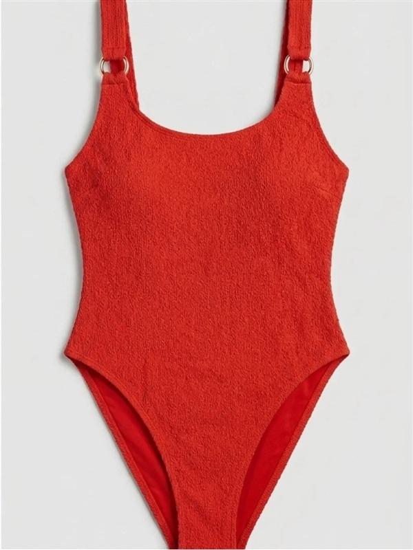 NWT Rebecca Minkoff XL Textured Maillot 1PC Orange Swimsuit 135892