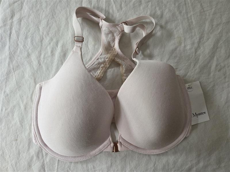 NWT Le Mystere 32DD NATURAL COMFORT RACERBACK FRONT-CLOSE BRA 3157 Pink 135900