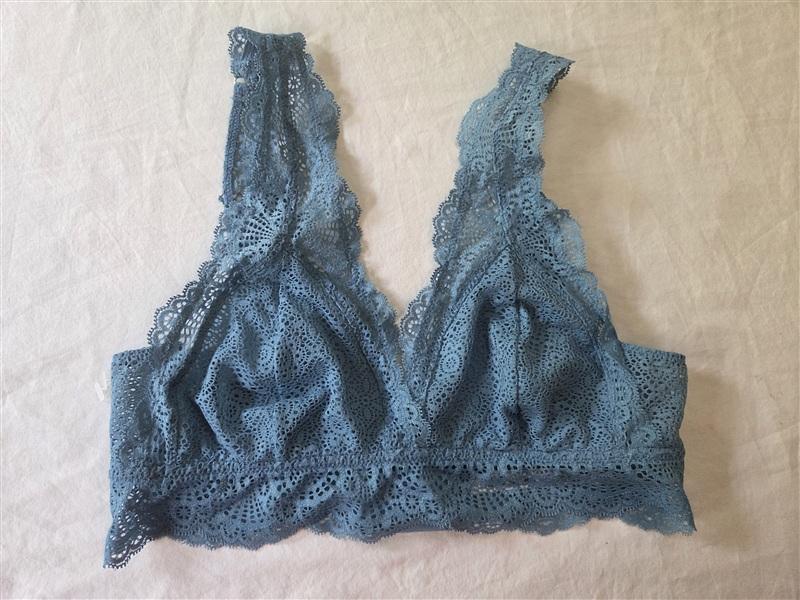 NWT Soma M Crochet Lace Bralette Bra Blue Unlined 135906
