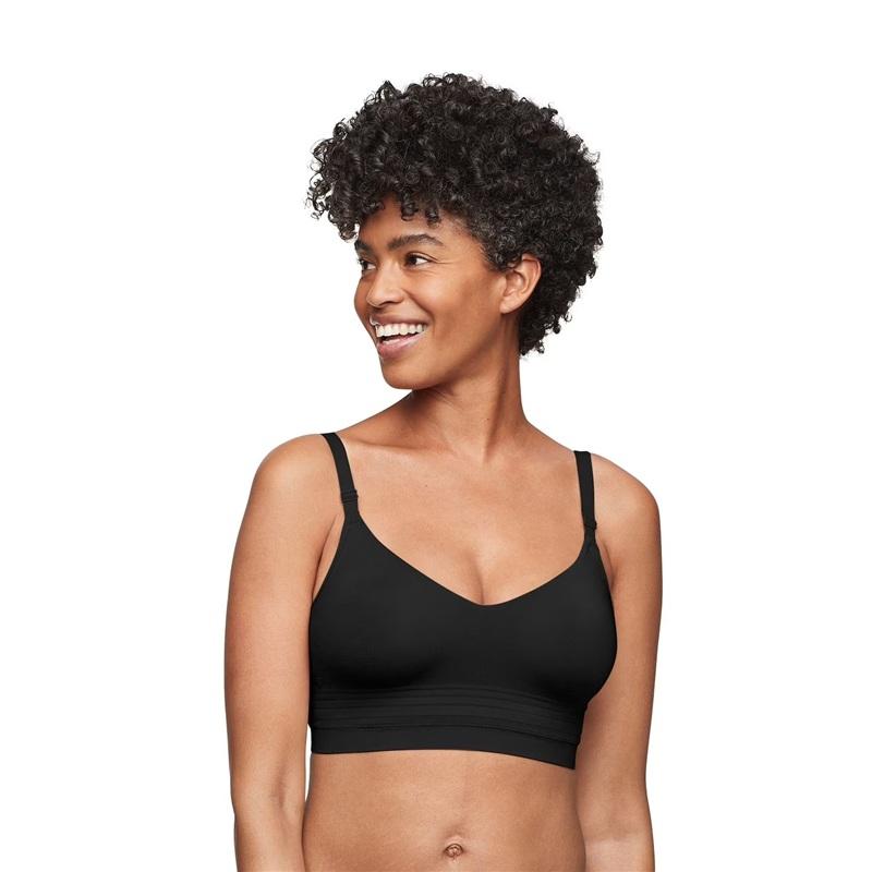 NWT Warners S Easy Does It Allover Smoothing Bra Wire Free RM5501A Black 135913