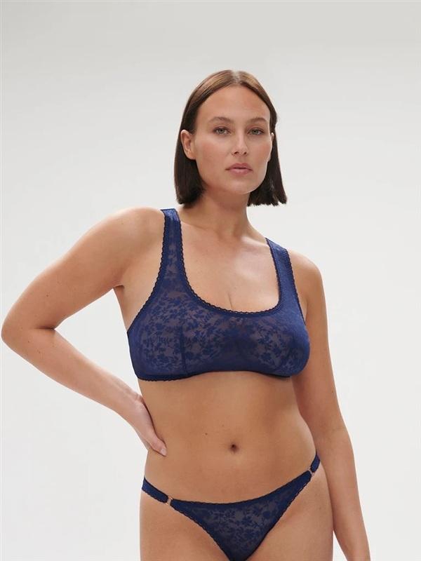 NWT Simone Perele M Thelma Lace Bralette Blue 135929