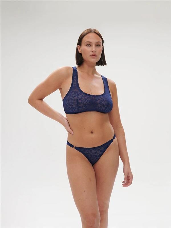 NWT Simone Perele M Thelma Lace Bralette Blue 135929