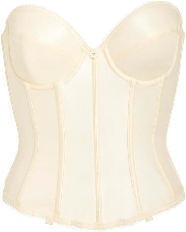 NWOT DOMINIQUE Rachelle 32DD Strapless Bustier Longline Bra 7750 Ivory 135937