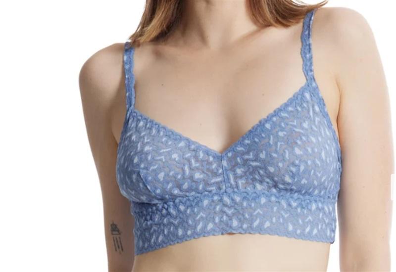 NWOT Hanky Panky S leopard Bralette Bra 'Retro' Animal Print Blue 135943