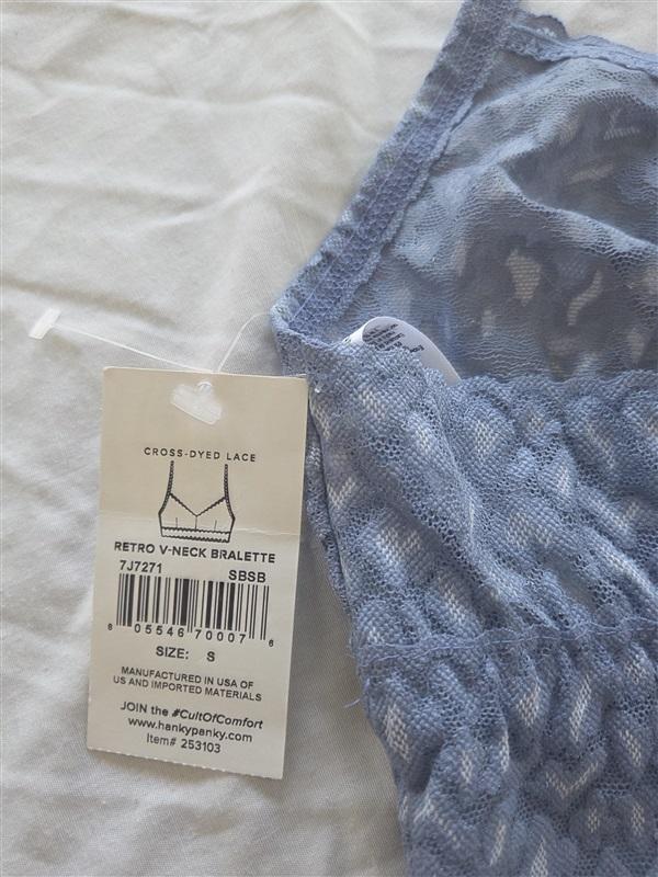 NWOT Hanky Panky S leopard Bralette Bra 'Retro' Animal Print Blue 135943