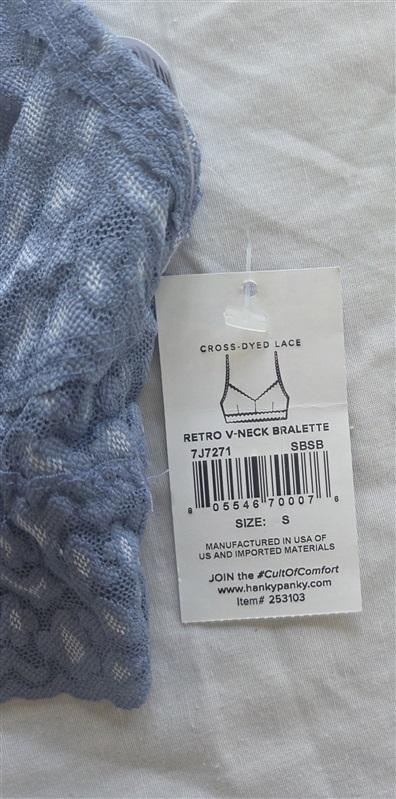 NWOT Hanky Panky S leopard Bralette Bra 'Retro' Animal Print Blue 135943