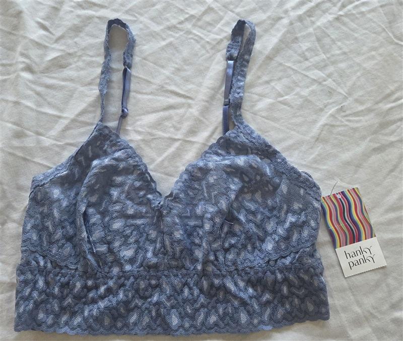 NWOT Hanky Panky S leopard Bralette Bra 'Retro' Animal Print Blue 135943