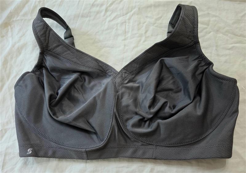 NWOt Glamorise 34DD Sport Bra 1006 Superior Support No Wires Gray 135947