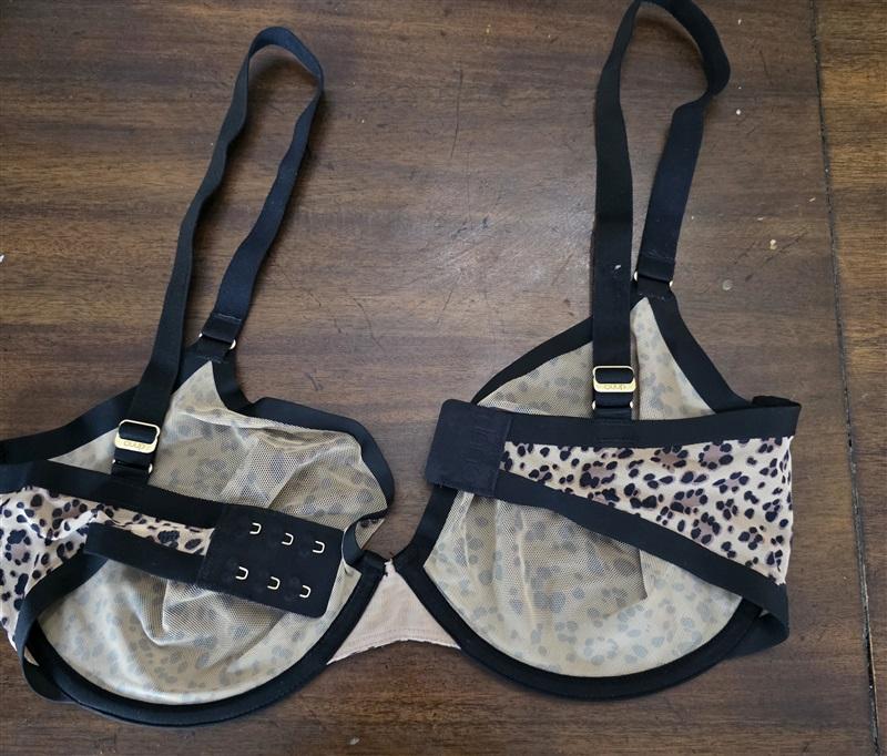 NWOT CUUP 30E The Plunge Mesh Animal Print Sheer Underwire Bra 135953
