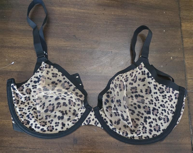 NWOT CUUP 30E The Plunge Mesh Animal Print Sheer Underwire Bra 135953