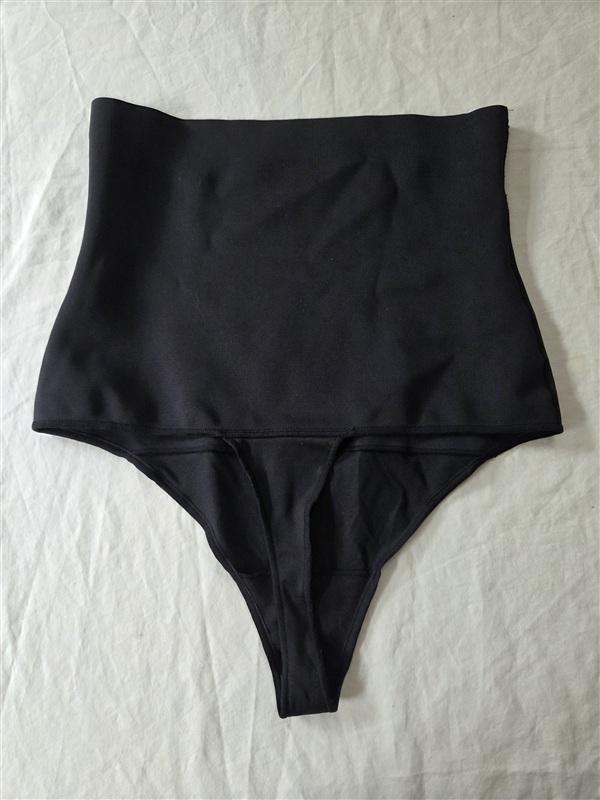 NWT Maidenform MD Tame Your Tummy High Waist Lace Thong DMS707 Black 135971