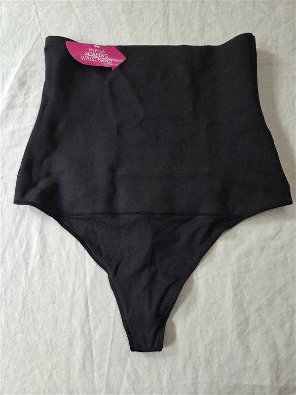 NWT Maidenform MD Tame Your Tummy High Waist Lace Thong DMS707 Black 135971