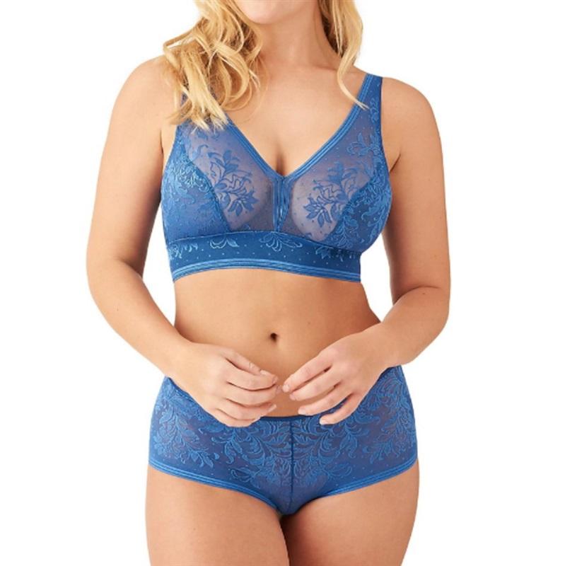 NWT Wacoal 40 Net Effect Soft Cup Bra 810340 Bright Blue 135973