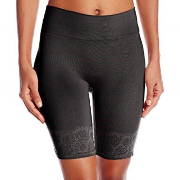 NWT Maidenform L Peek Out Seamless Thigh Slimmer DM1005 Black 135975