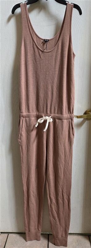 NWOTD Monrow SM Terra Cotta Knit Tank Jumpsuit Distressed 135979