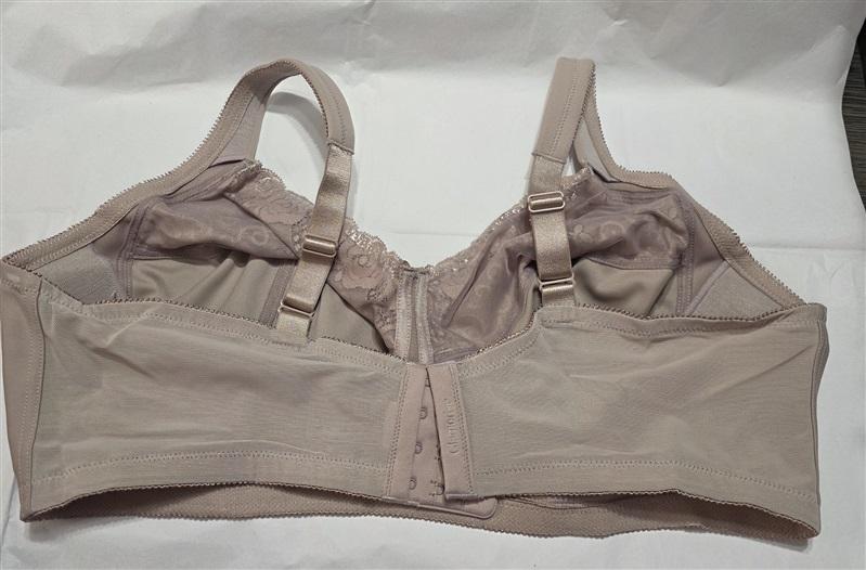 NWOT Glamorise 40F Rose Lace Full-Coverage Full-Figure Bra 1104 Taupe 135991