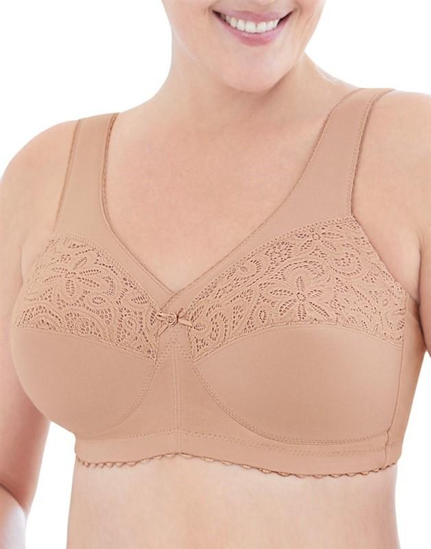 NWOT Glamorise 36DD Magic Lift Cotton Full Fig 1001 Wireless Support Bra 135993
