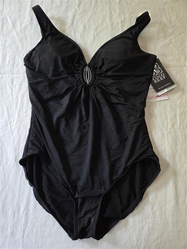 NWT Contours Coco Reef 40D Jeweled Rhinestone Neck 1PC Swimsuit 135997