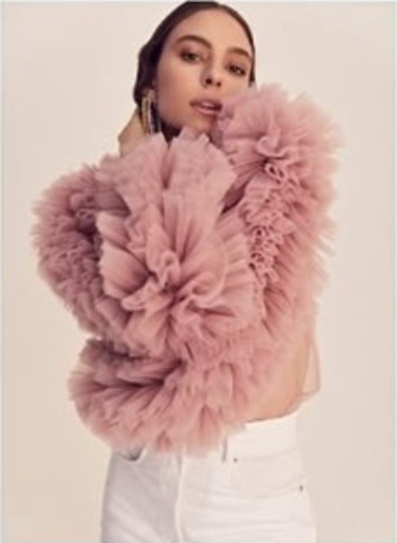 NWT Southern Living Layered Pink Tulle Scarf Wrap 136005