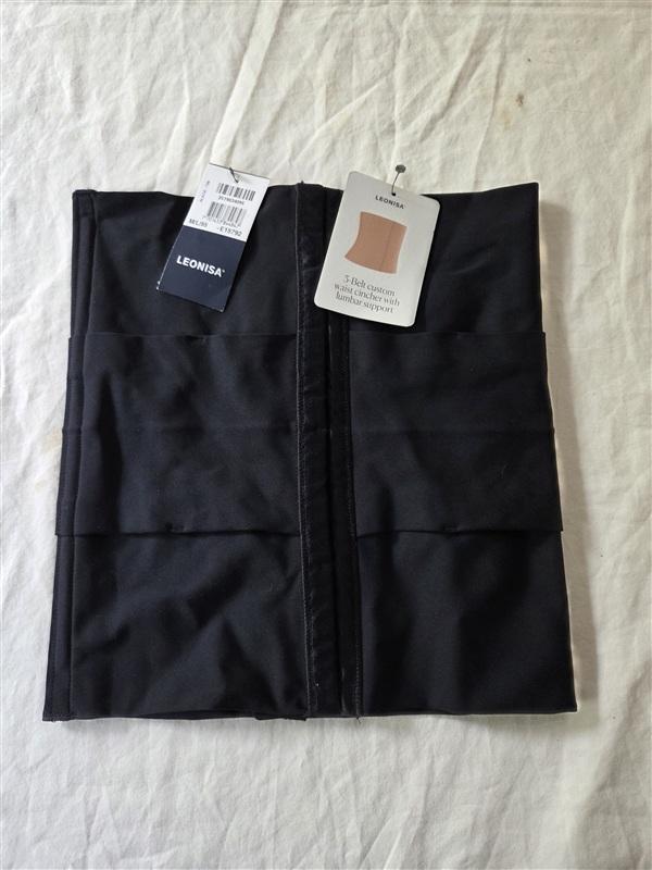 NWT Leonisa M/L 3-Belt Custom Waist Cincher with Lumbar Support 136023