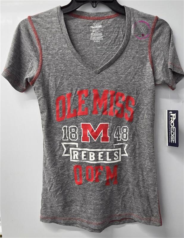 NWT Pro Edge S Old Miss Mississippi Rebels Women's V neck T Shirt 136052