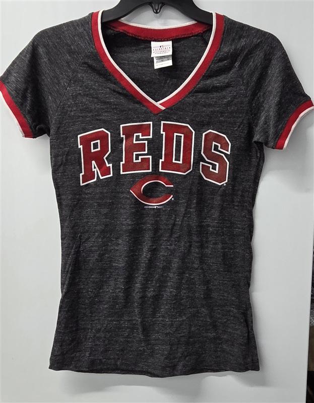 NWOT 5th & Ocean S Cincinnati Reds Women's V neck Baseball T Shirt 136053