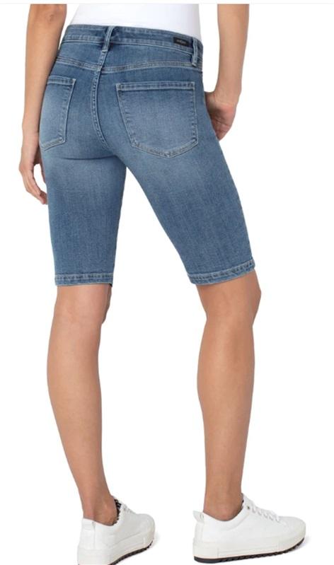 NWOT DownEast 4 Jean Bermuda Shorts Fringe Dark Blue 136059
