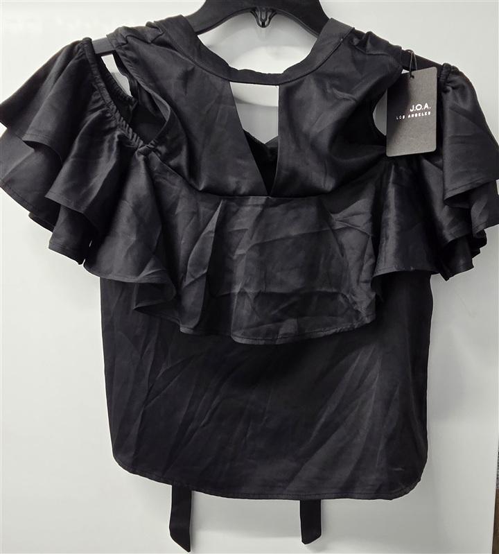 NWT Anthropologie J.O.A. X Small High Neck Cold Shoulder Bow Blouse 136063