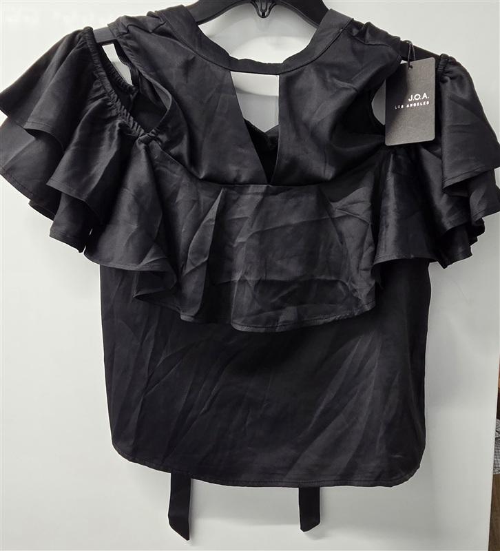 NWT Anthropologie J.O.A. X Small High Neck Cold Shoulder Bow Blouse 136063