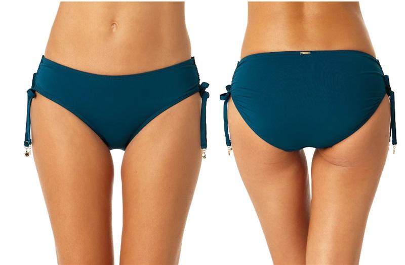 NWT Anne Cole L Side Tie Bikini Bottom Eucalyptus Green 136069