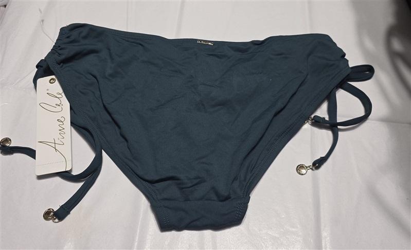 NWT Anne Cole L Side Tie Bikini Bottom Eucalyptus Green 136069
