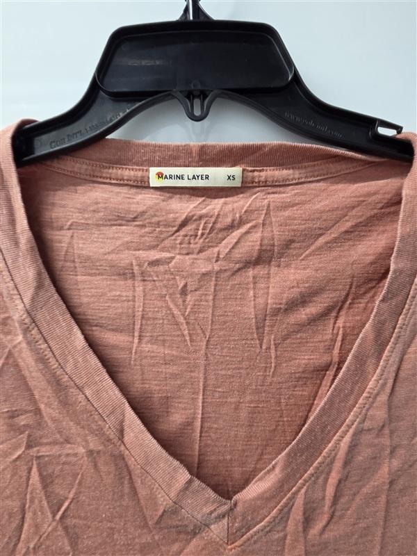 NWOT Marine Layer XS Orange Clay Short Sleeve V neck T Shirt 136071